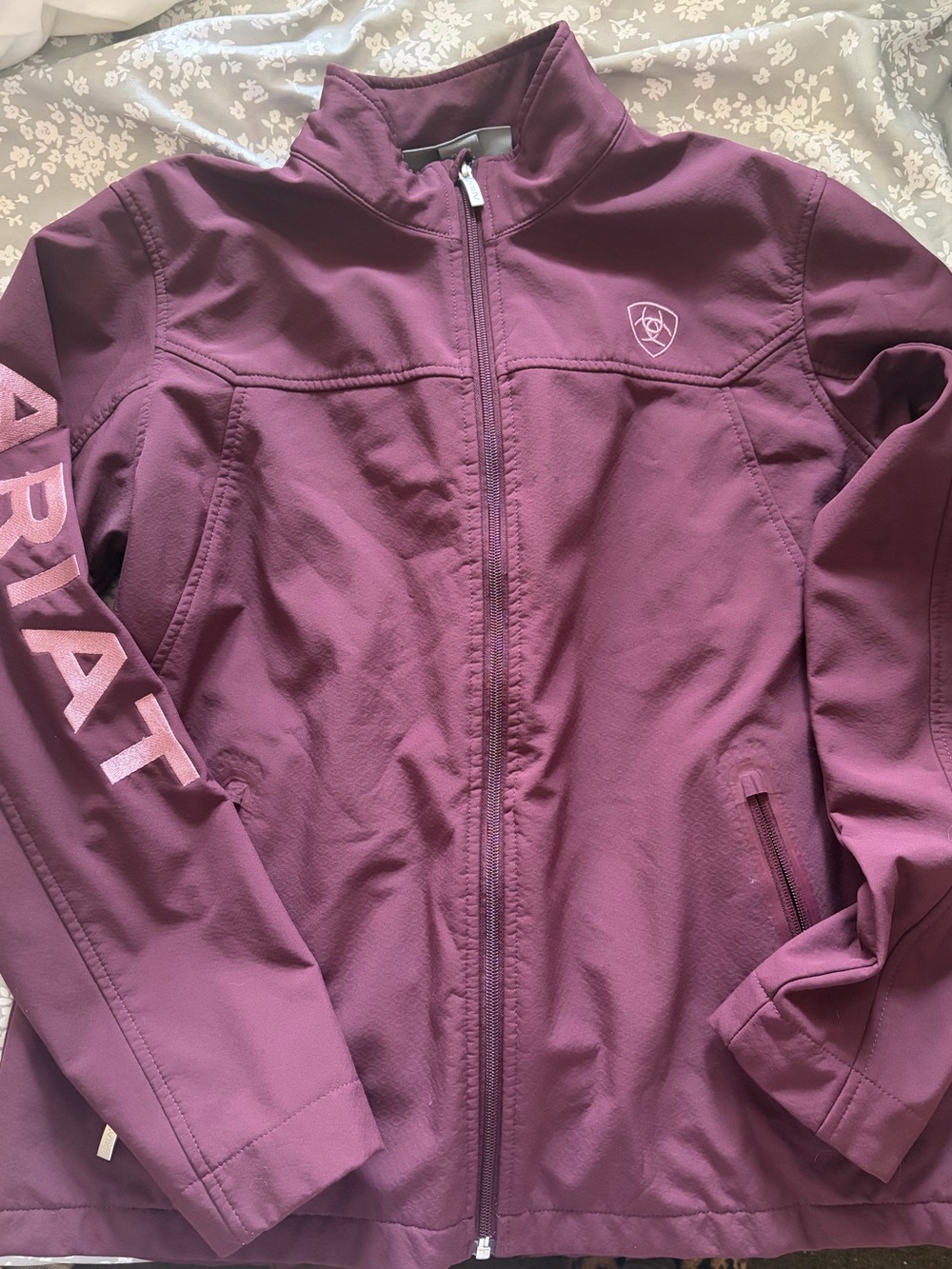 Ariat Plum Full-Zip Utility Jacket with Sleeve Logo